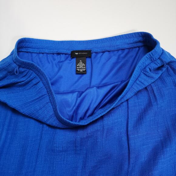 AB Studio Womens Maxi Skirt Size XL Royal Blue Asymmetrical Tiered Textured Y2K - Picture 5 of 9
